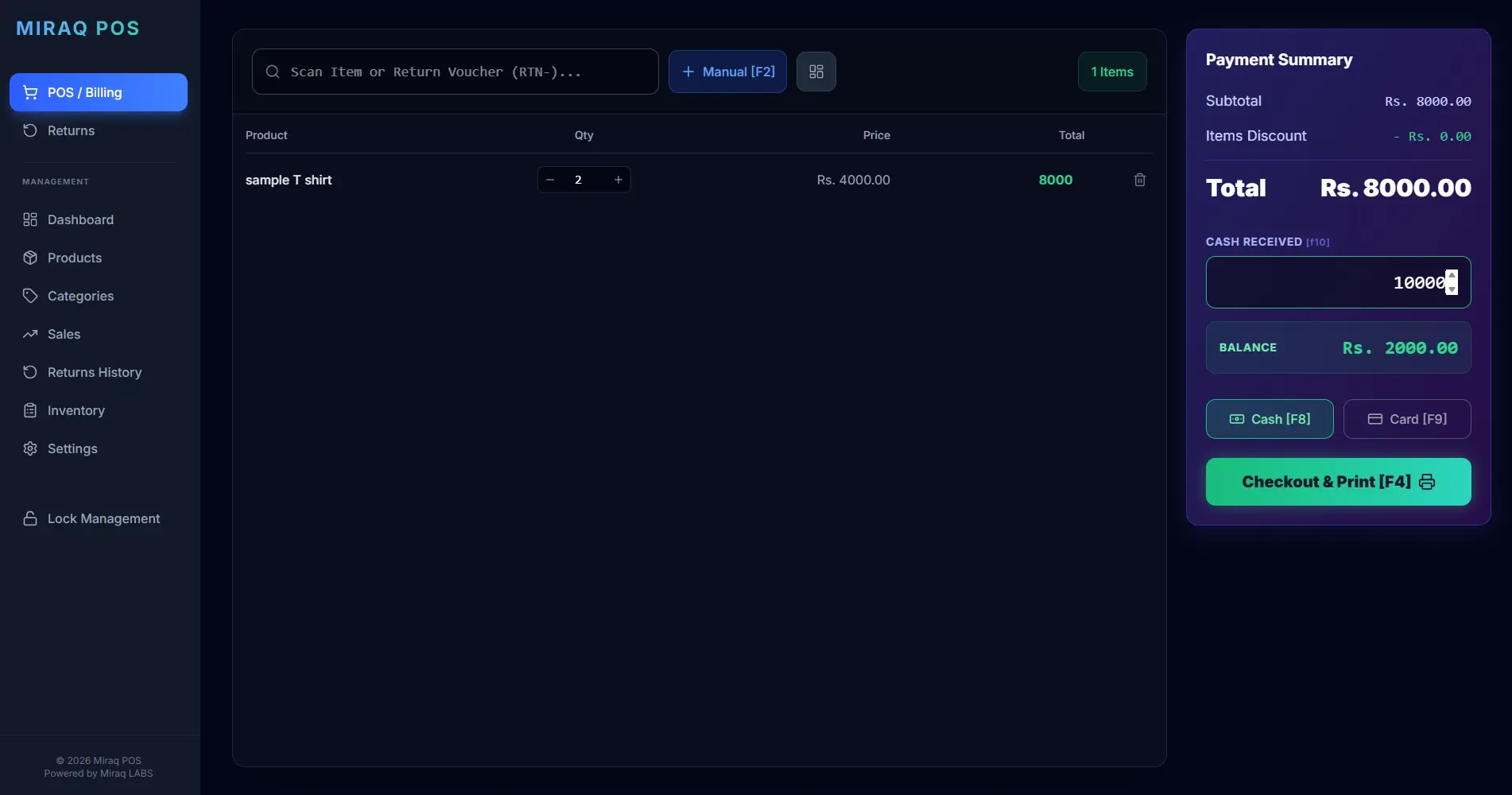 Miraq LABS Cloud POS System